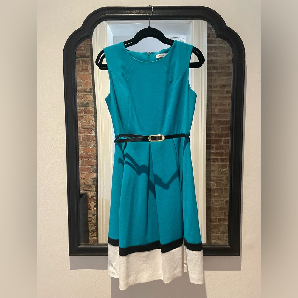 Turquoise Colorblock Dress by Liz Claiborne (M/L)